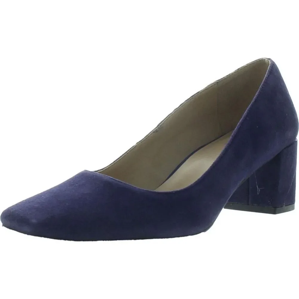 Naturalizer Womens Karina Blue Leather Square Toe Dressy Pumps Shoes New